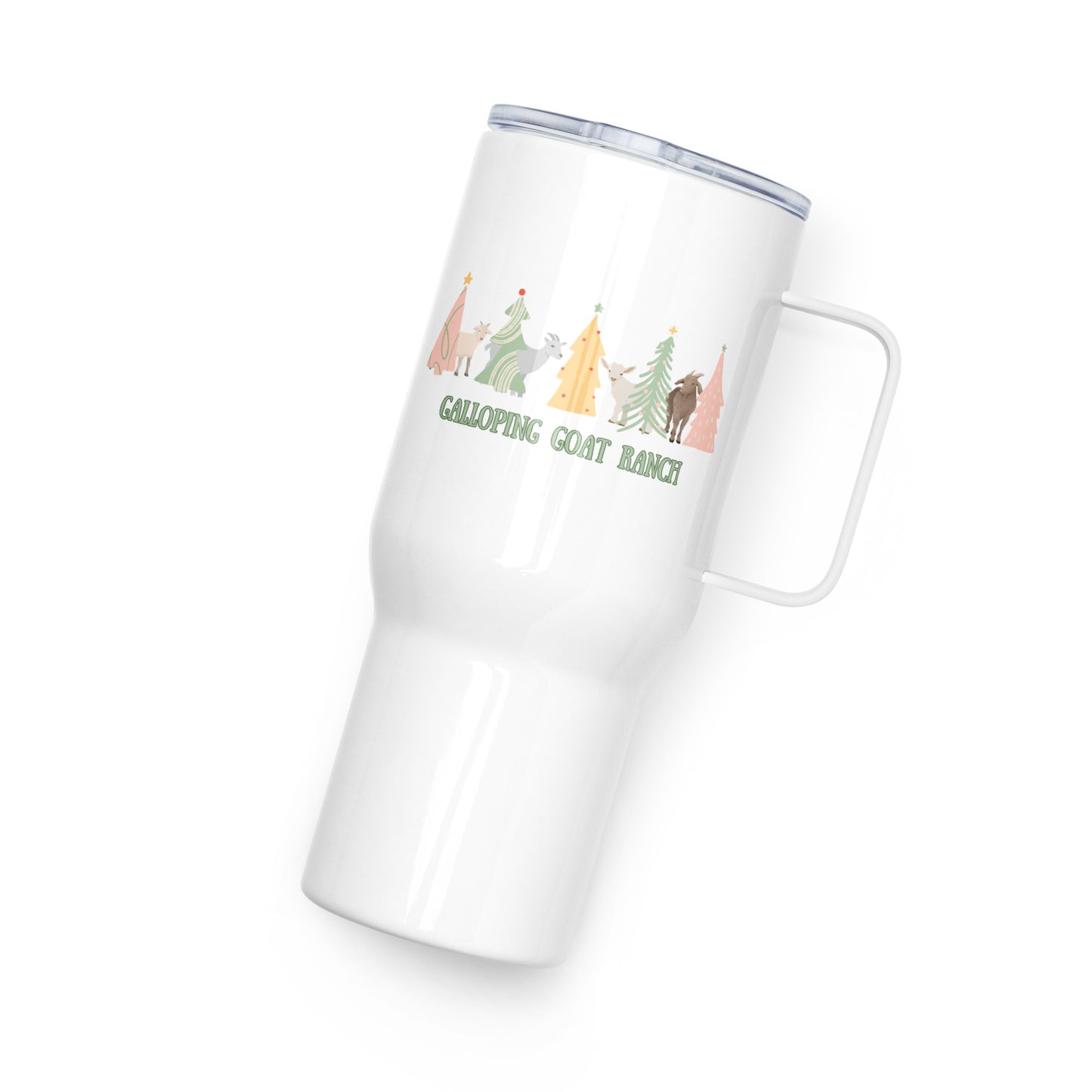 Galloping Goats in Trees: Travel mug with a handle
