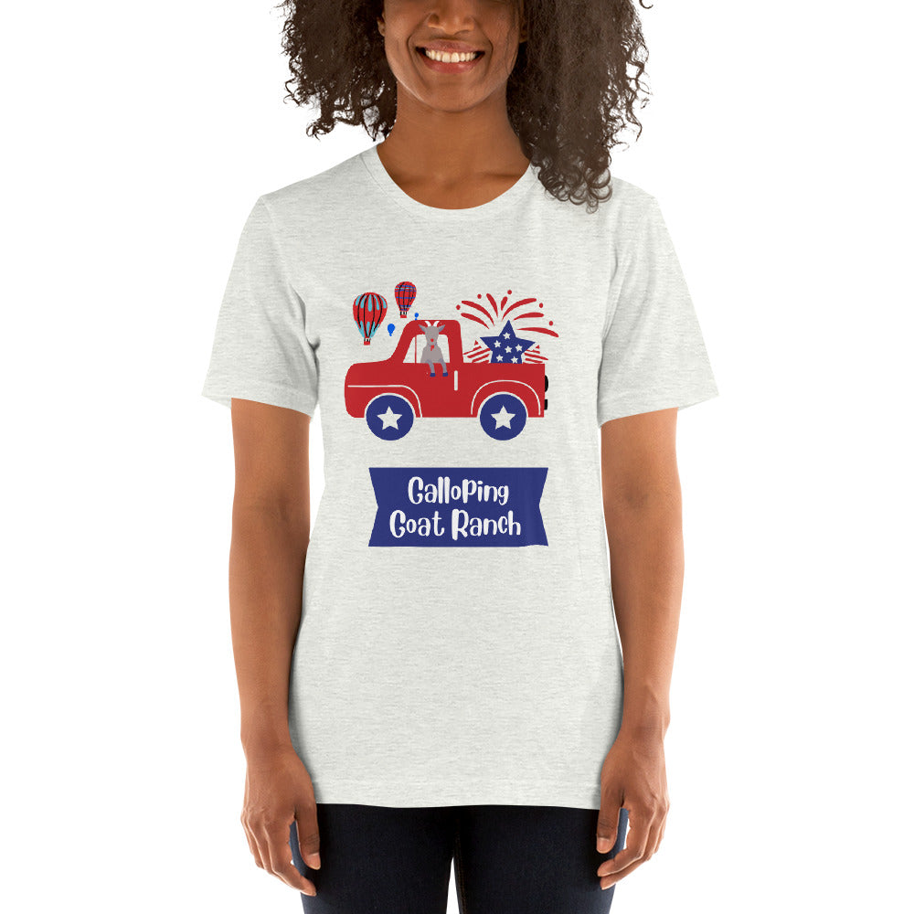 4th Of July Goat In Truck: Unisex t-shirt
