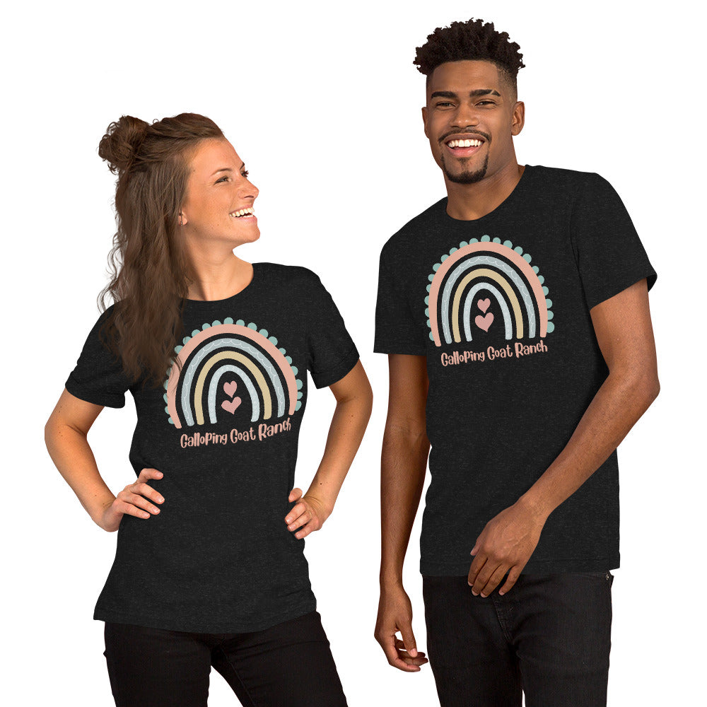 Galloping Goat Rainbow: Unisex t-shirt
