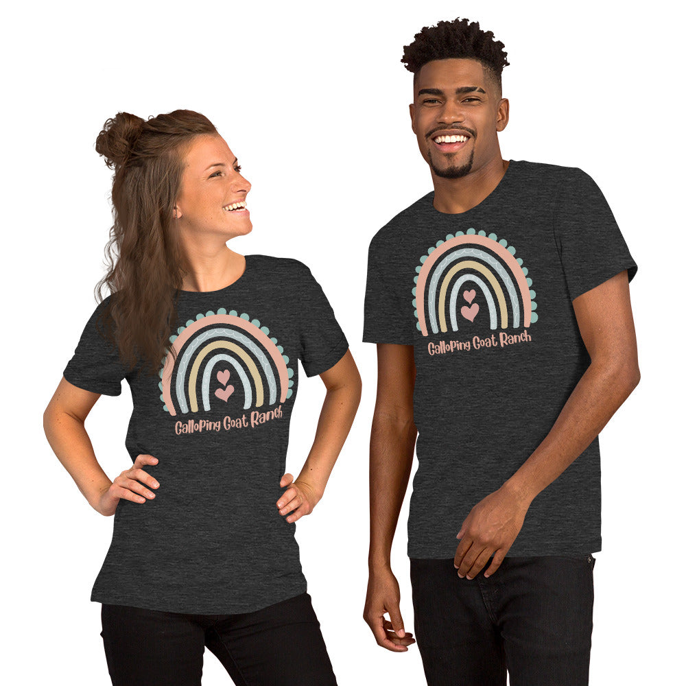 Galloping Goat Rainbow: Unisex t-shirt