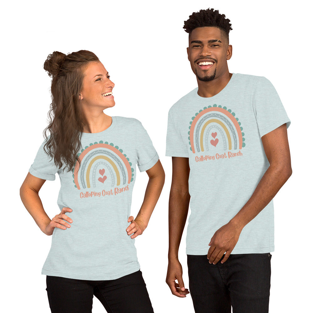 Galloping Goat Rainbow: Unisex t-shirt