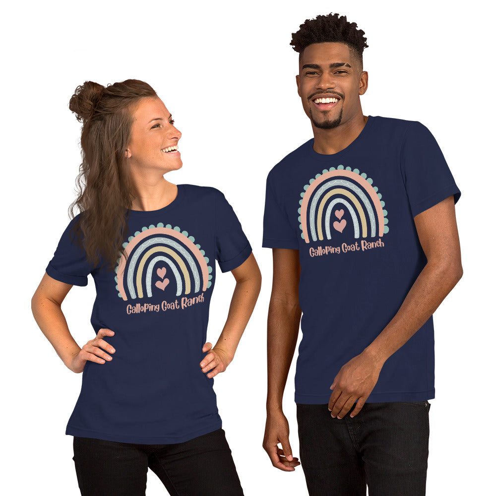 Galloping Goat Rainbow: Unisex t-shirt