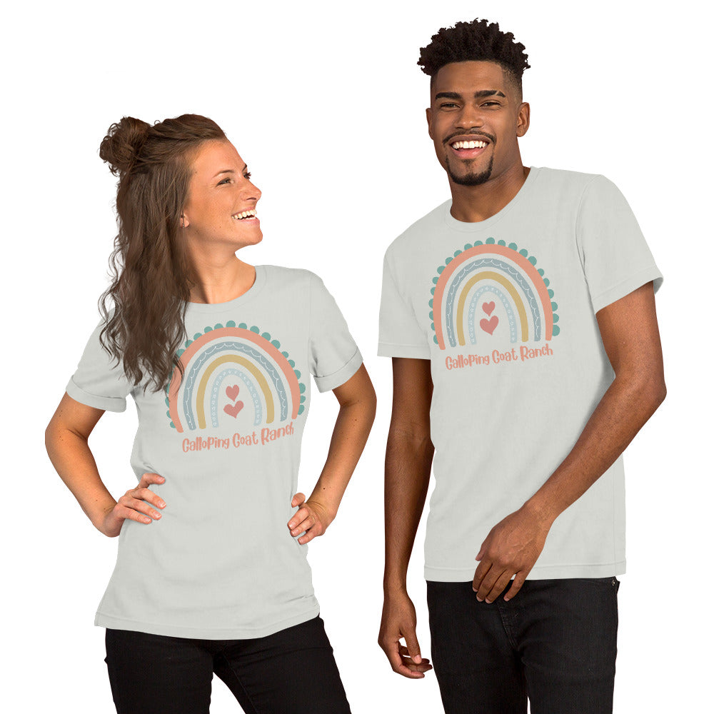 Galloping Goat Rainbow: Unisex t-shirt