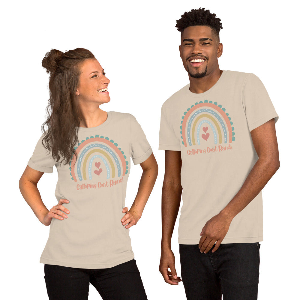 Galloping Goat Rainbow: Unisex t-shirt