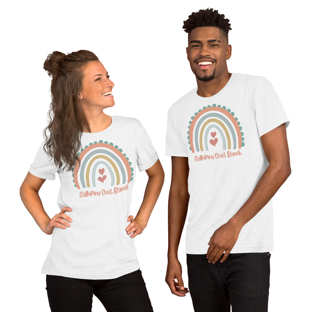 Galloping Goat Rainbow: Unisex t-shirt