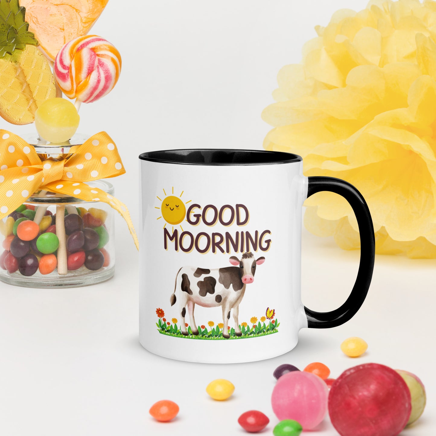 Good Morning Happy Cow: Mug with Color Inside
