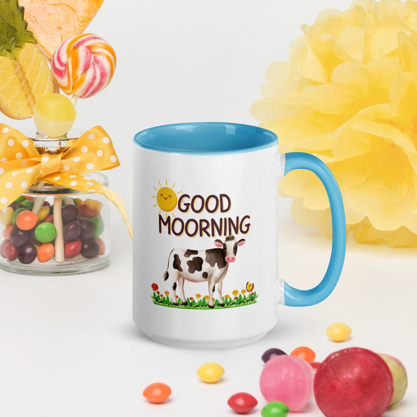 Good Morning Happy Cow: Mug with Color Inside