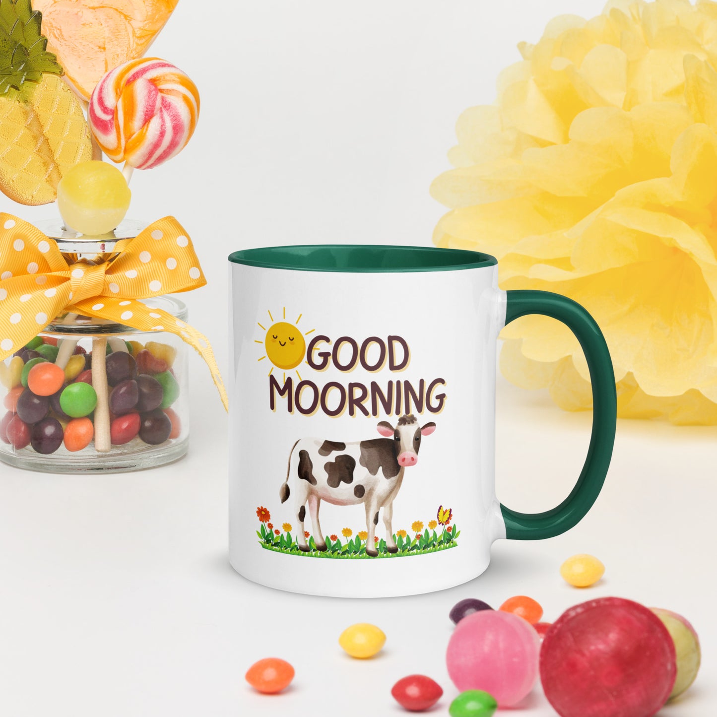 Good Morning Happy Cow: Mug with Color Inside
