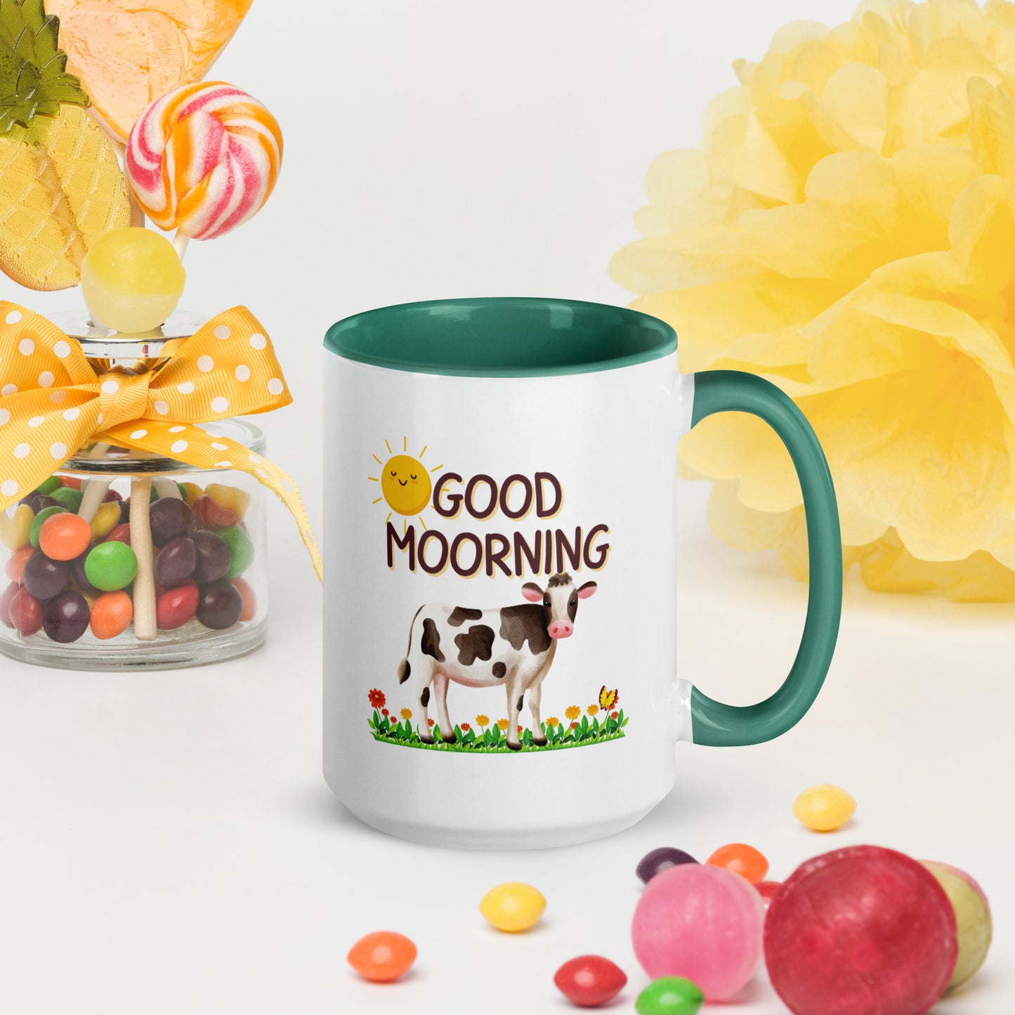 Good Morning Happy Cow: Mug with Color Inside