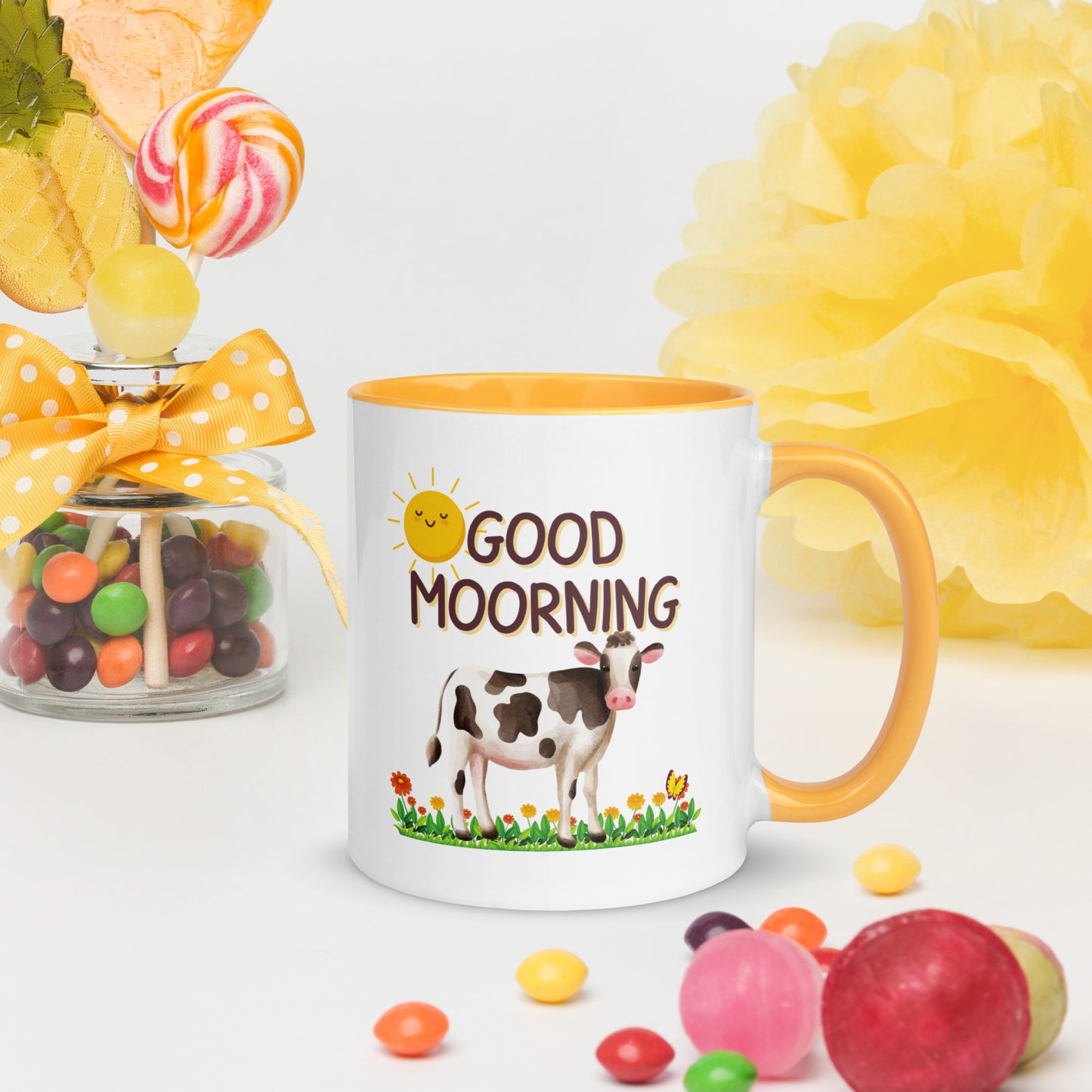 Good Morning Happy Cow: Mug with Color Inside