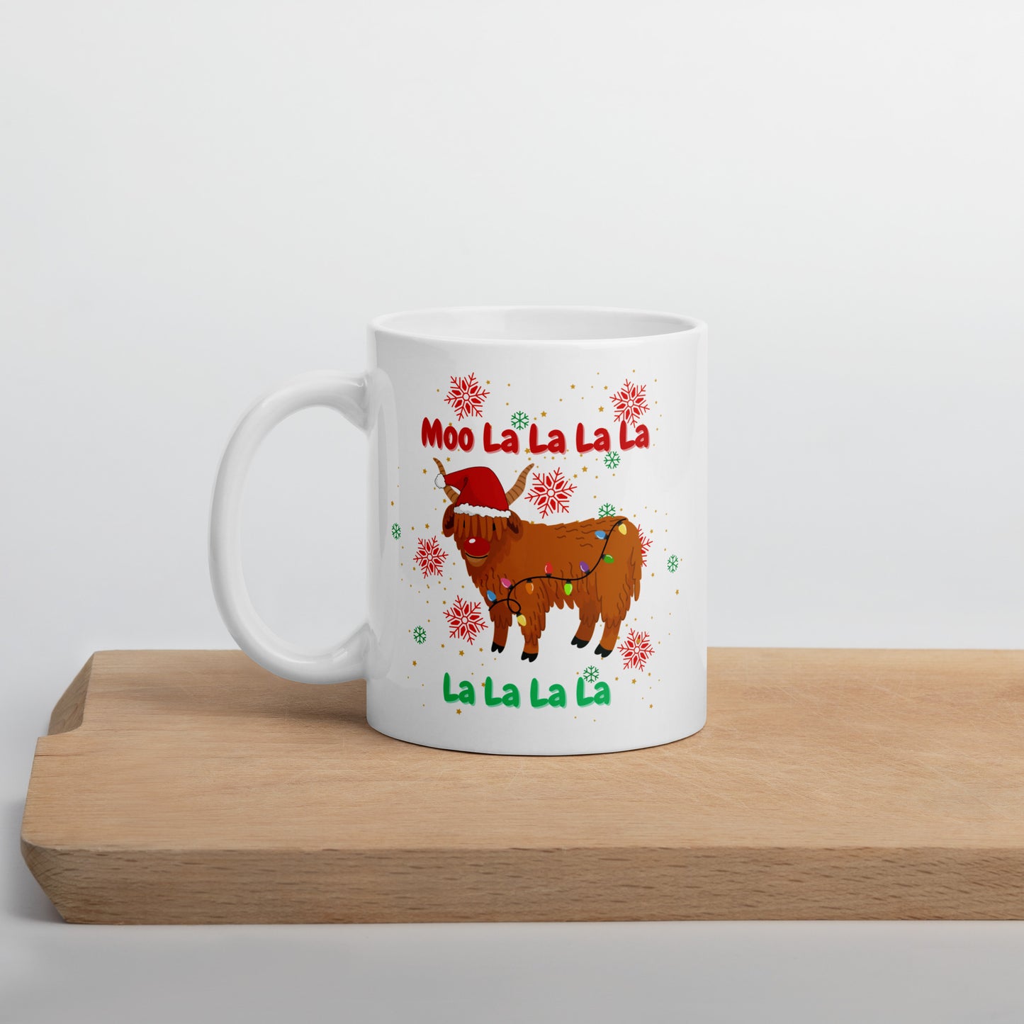 MOO LA LA LA LA: White glossy mug