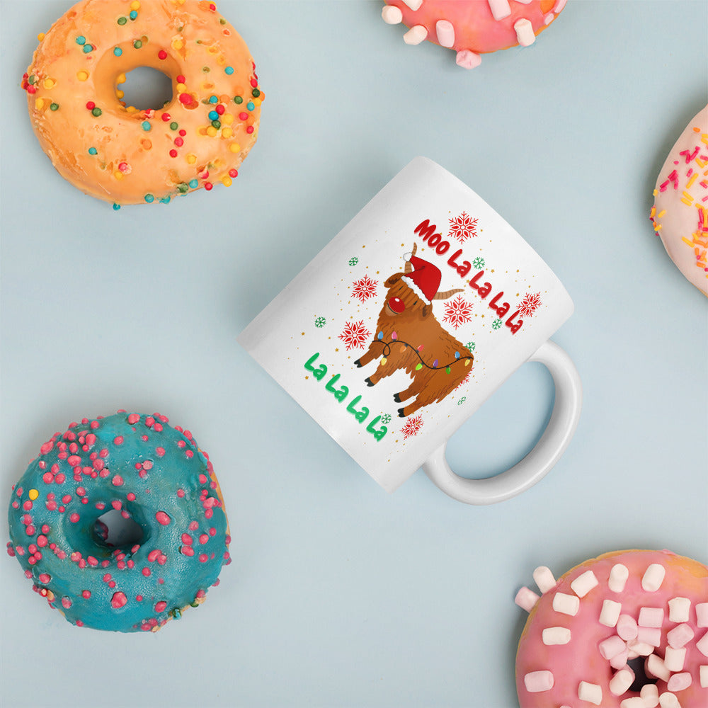 MOO LA LA LA LA: White glossy mug