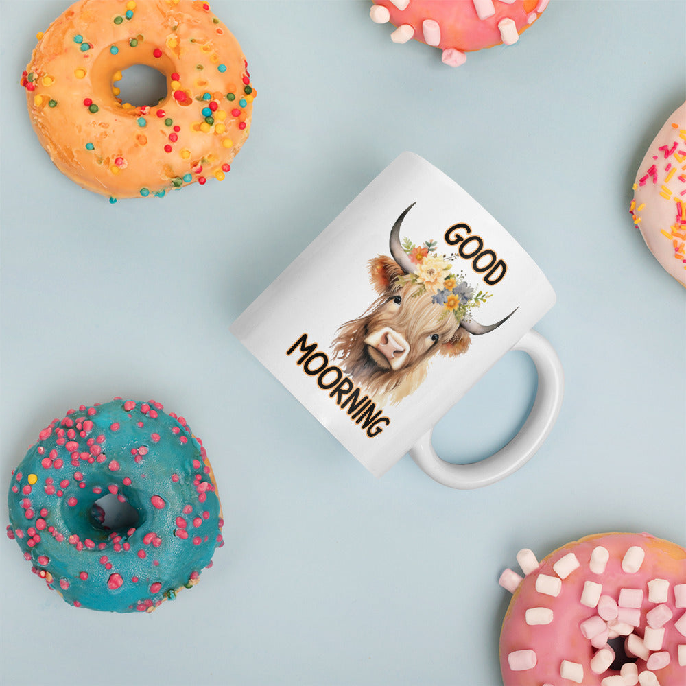 Good Morning Highland: White glossy mug