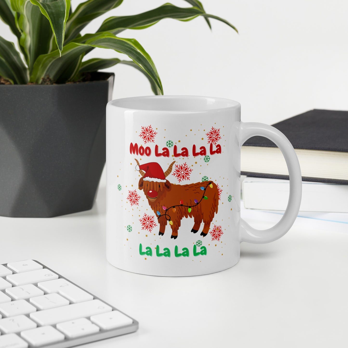 MOO LA LA LA LA: White glossy mug