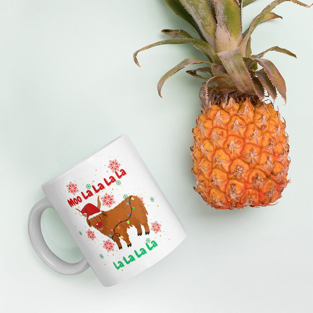 MOO LA LA LA LA: White glossy mug