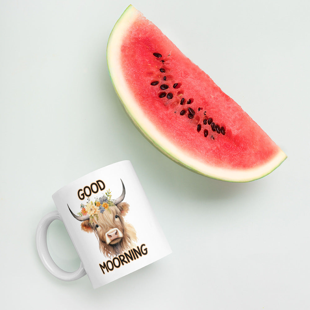 Good Morning Highland: White glossy mug