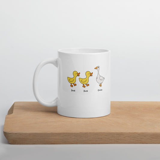 Duck Duck Goose: White glossy mug