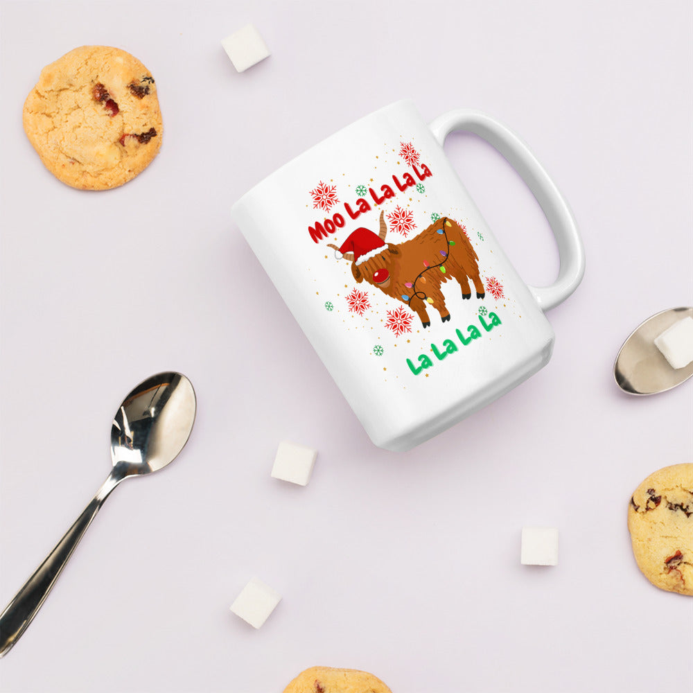 MOO LA LA LA LA: White glossy mug