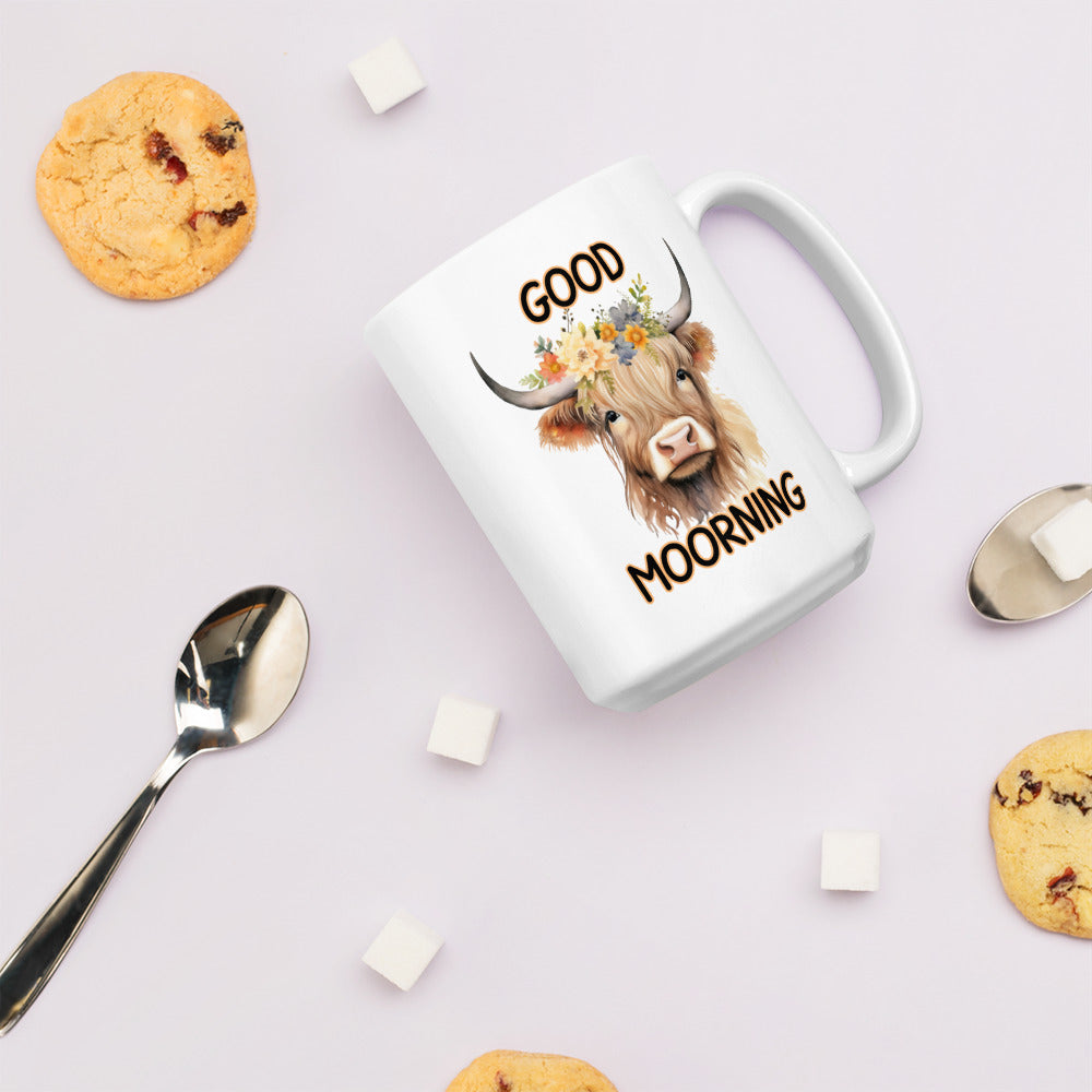 Good Morning Highland: White glossy mug