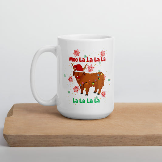 MOO LA LA LA LA: White glossy mug