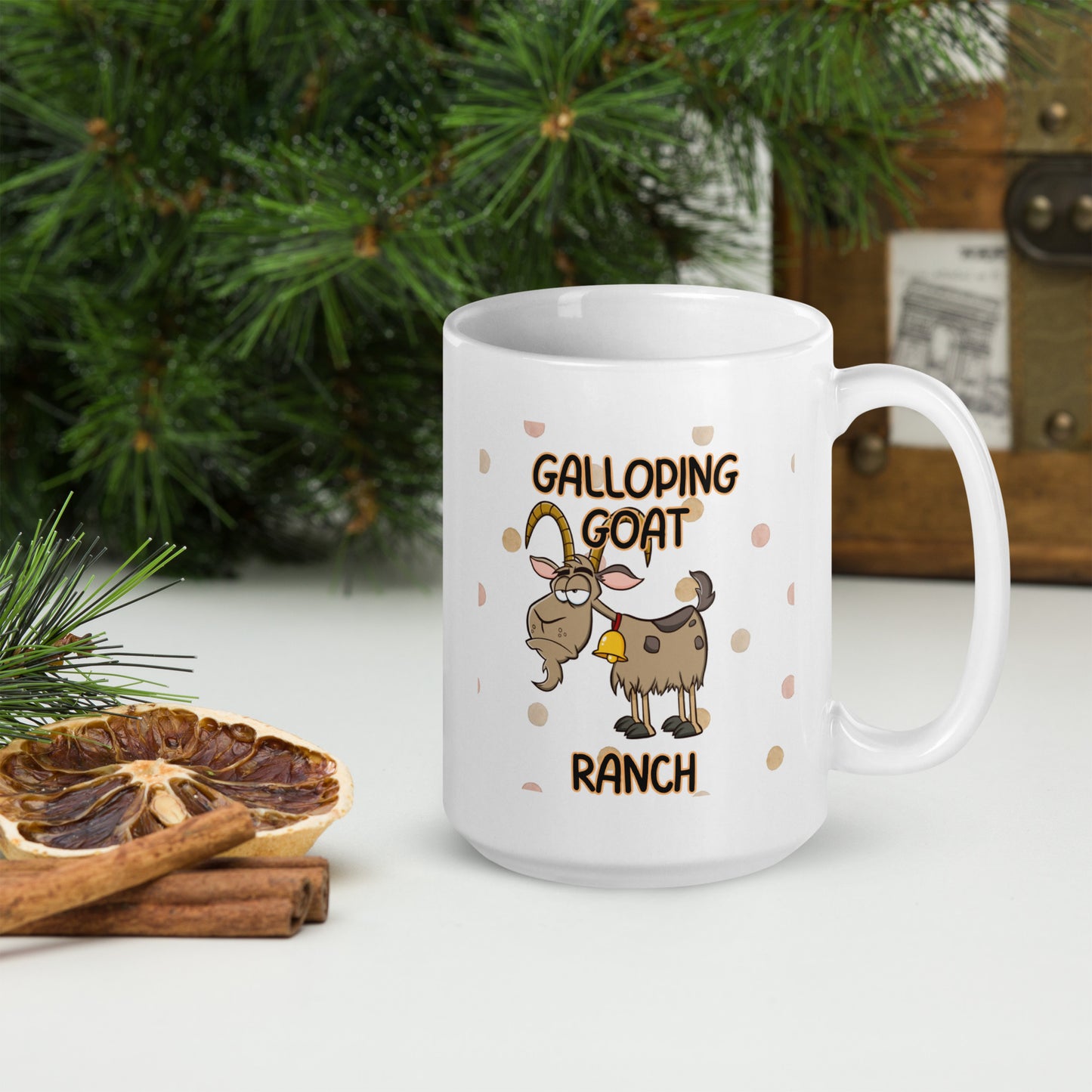 Galloping Goat Grumpy Goat: White glossy mug