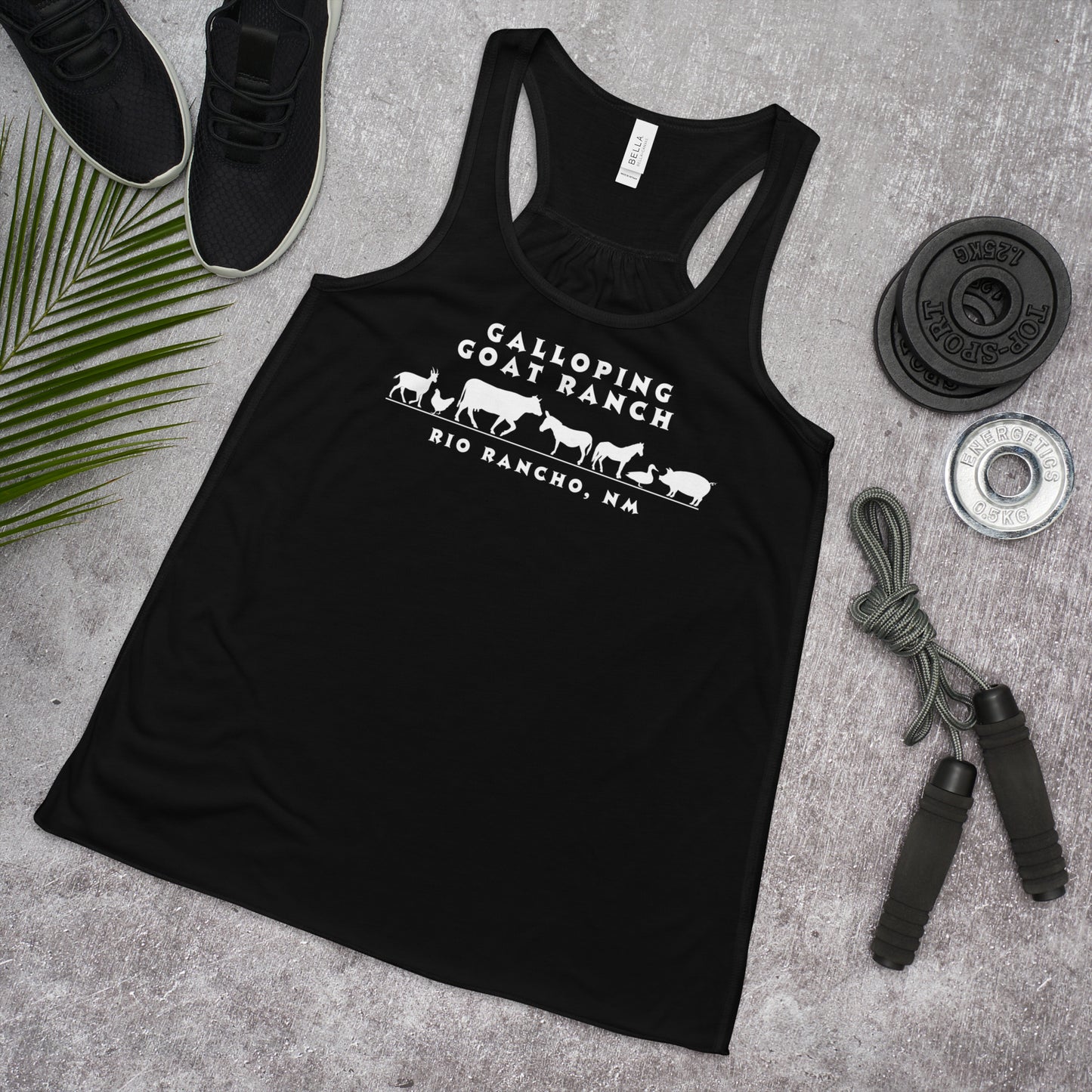 Galloping Goat Pumpkin Patch: Women's Flowy Racerback Tank