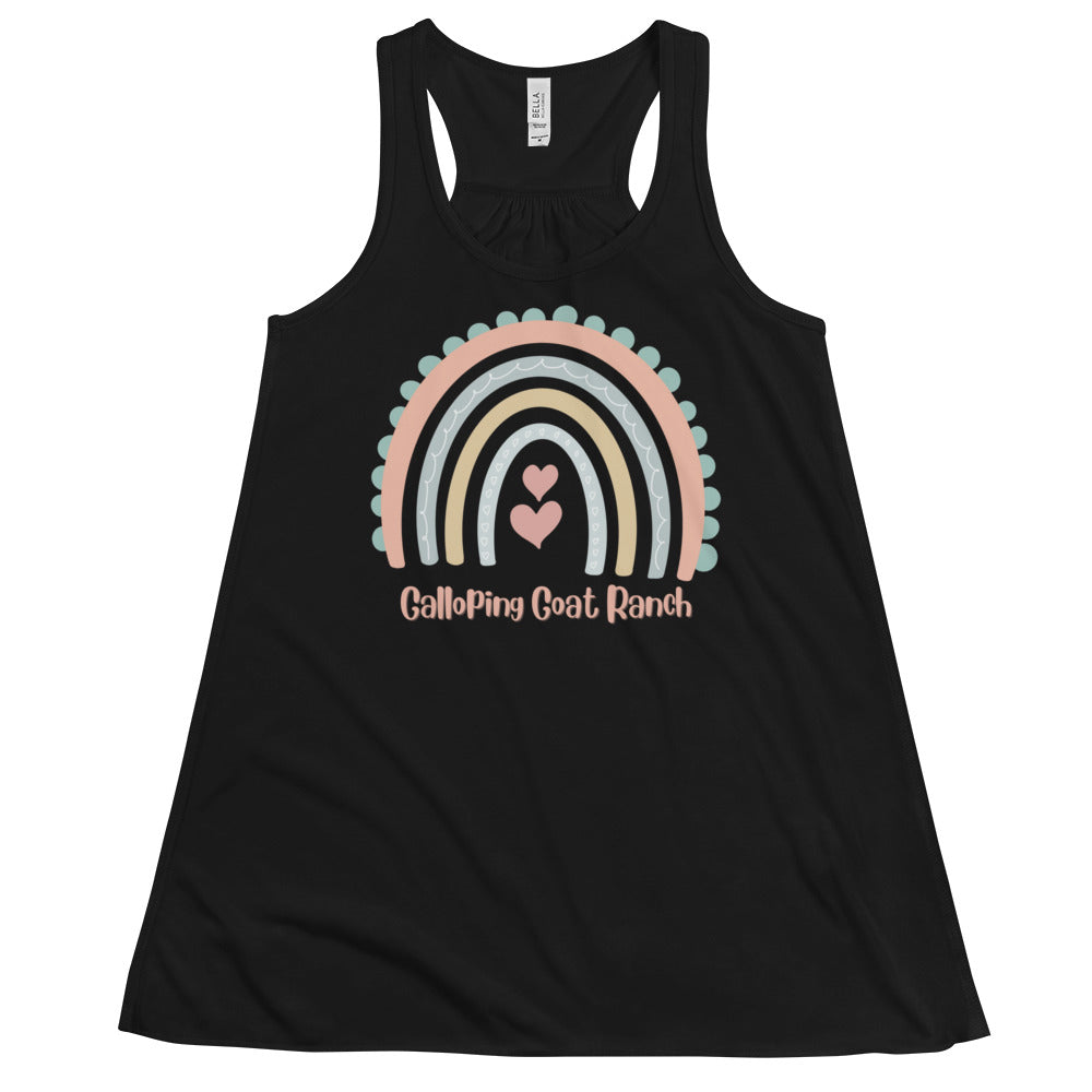 Galloping Goat Rainbow: Women's Flowy Racerback Tank