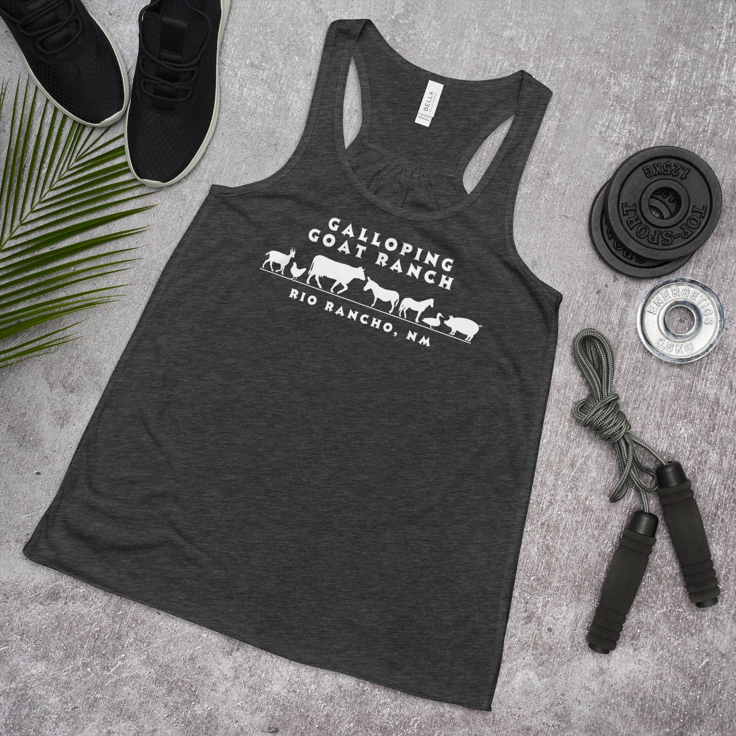 Galloping Goat Pumpkin Patch: Women's Flowy Racerback Tank