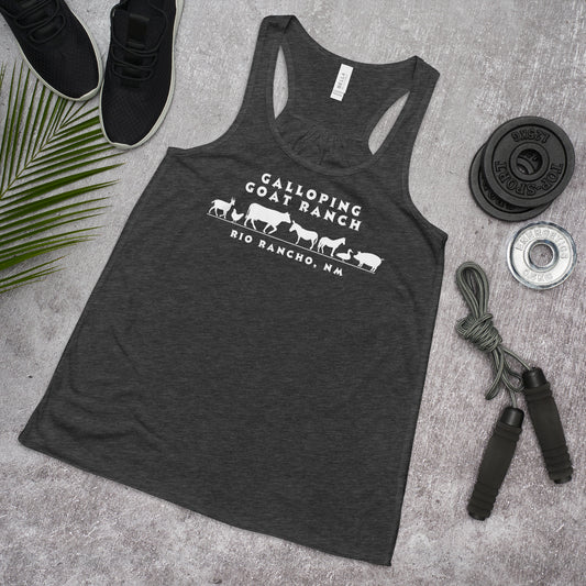 Galloping Goat Pumpkin Patch: Women's Flowy Racerback Tank