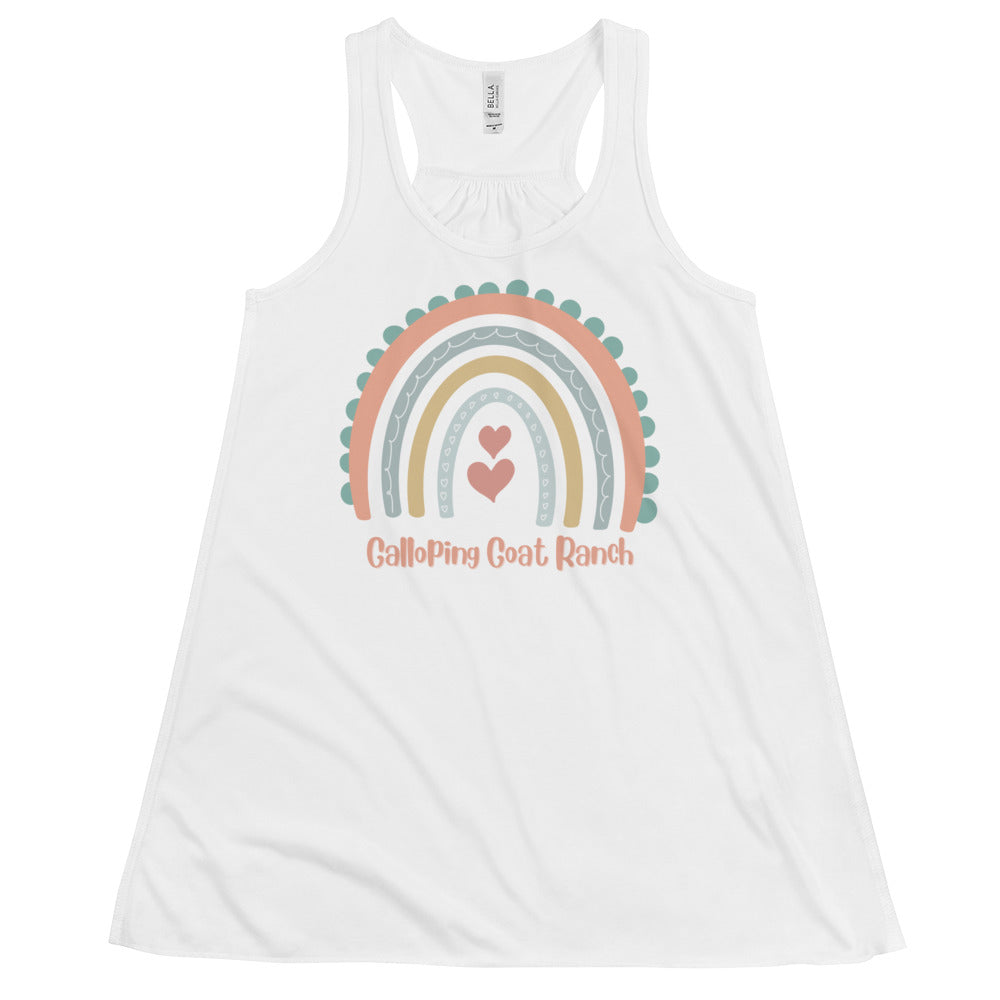 Galloping Goat Rainbow: Women's Flowy Racerback Tank