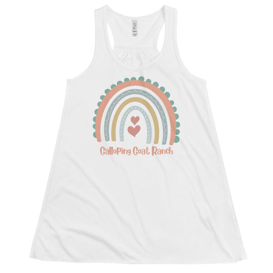 Galloping Goat Rainbow: Women's Flowy Racerback Tank
