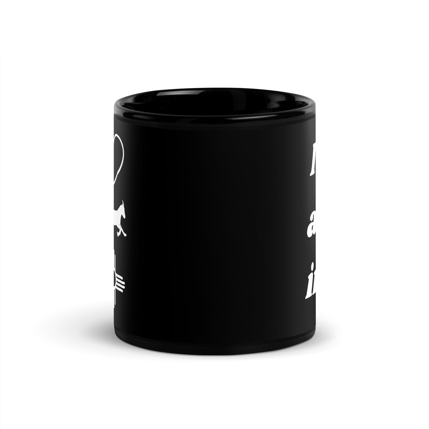 I Love A Galloping Goat: Black Glossy Mug
