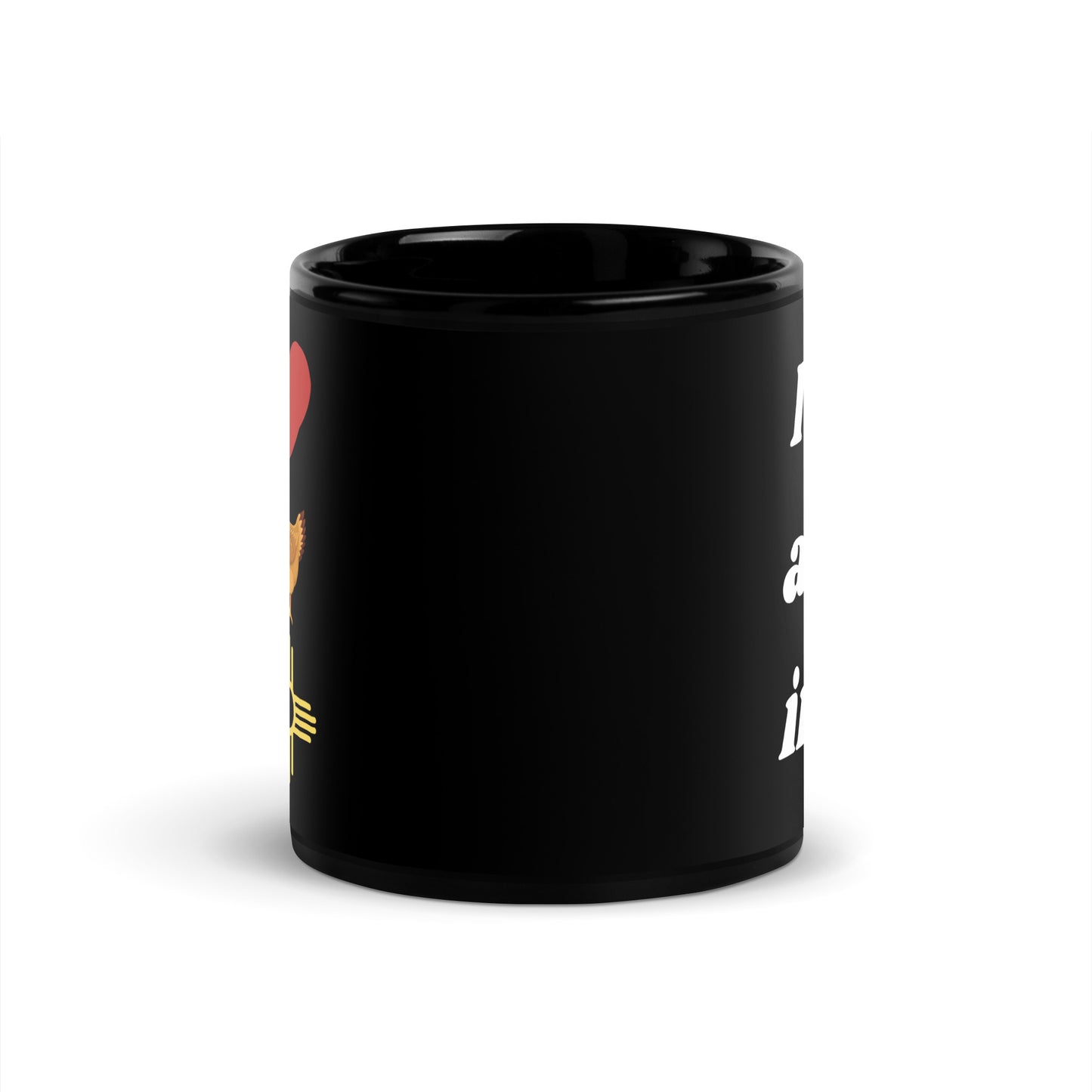 I Love A Chicken: Black Glossy Mug