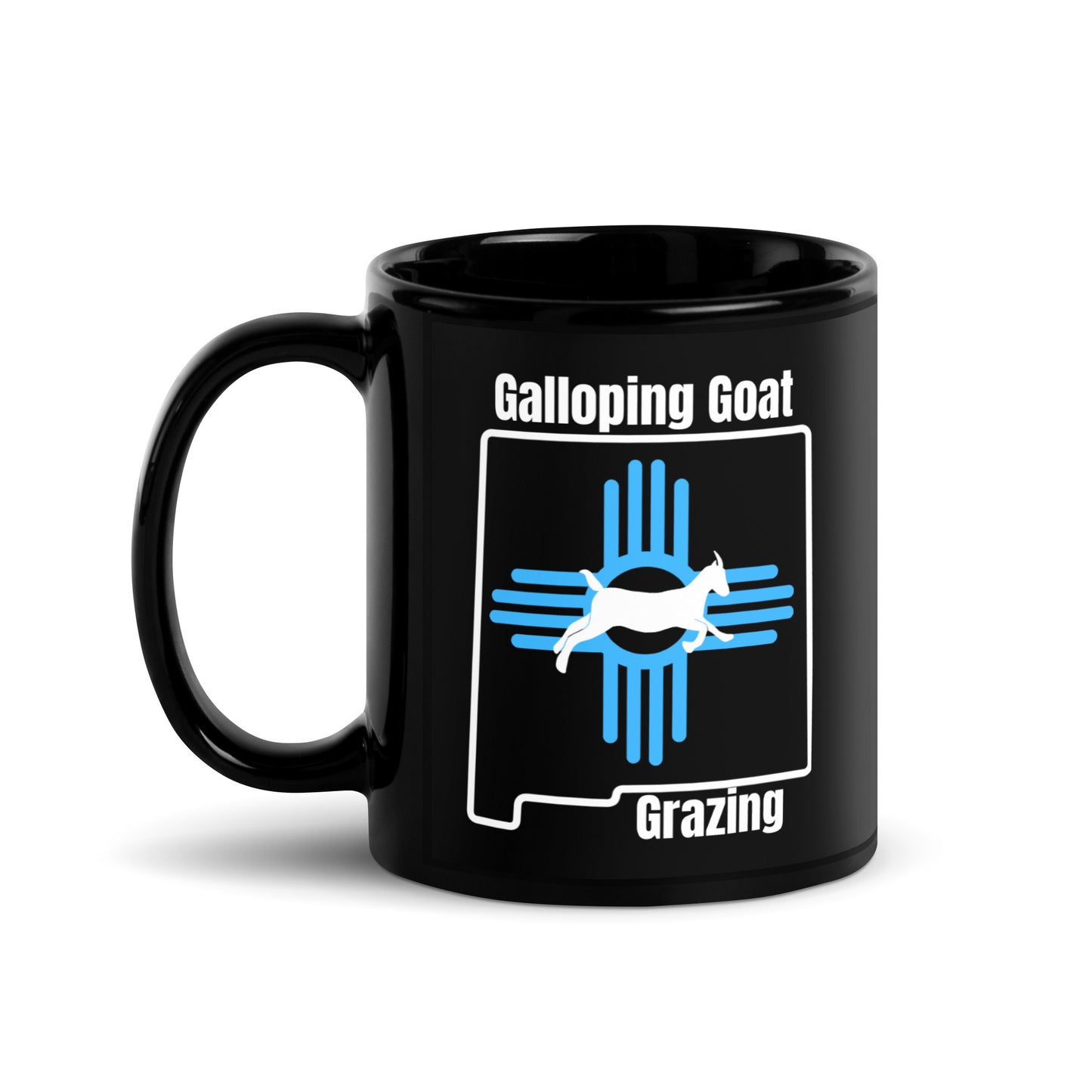 Galloping Goat Grazing: NM: Black Glossy Mug