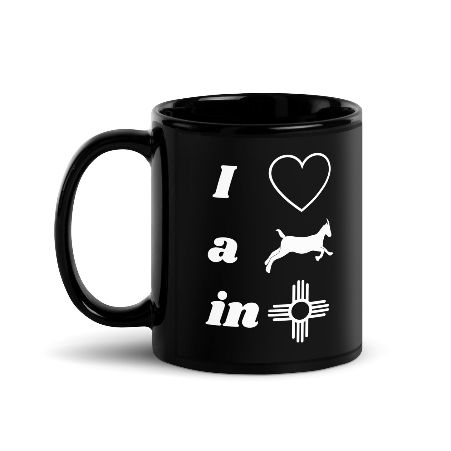 I Love A Galloping Goat: Black Glossy Mug