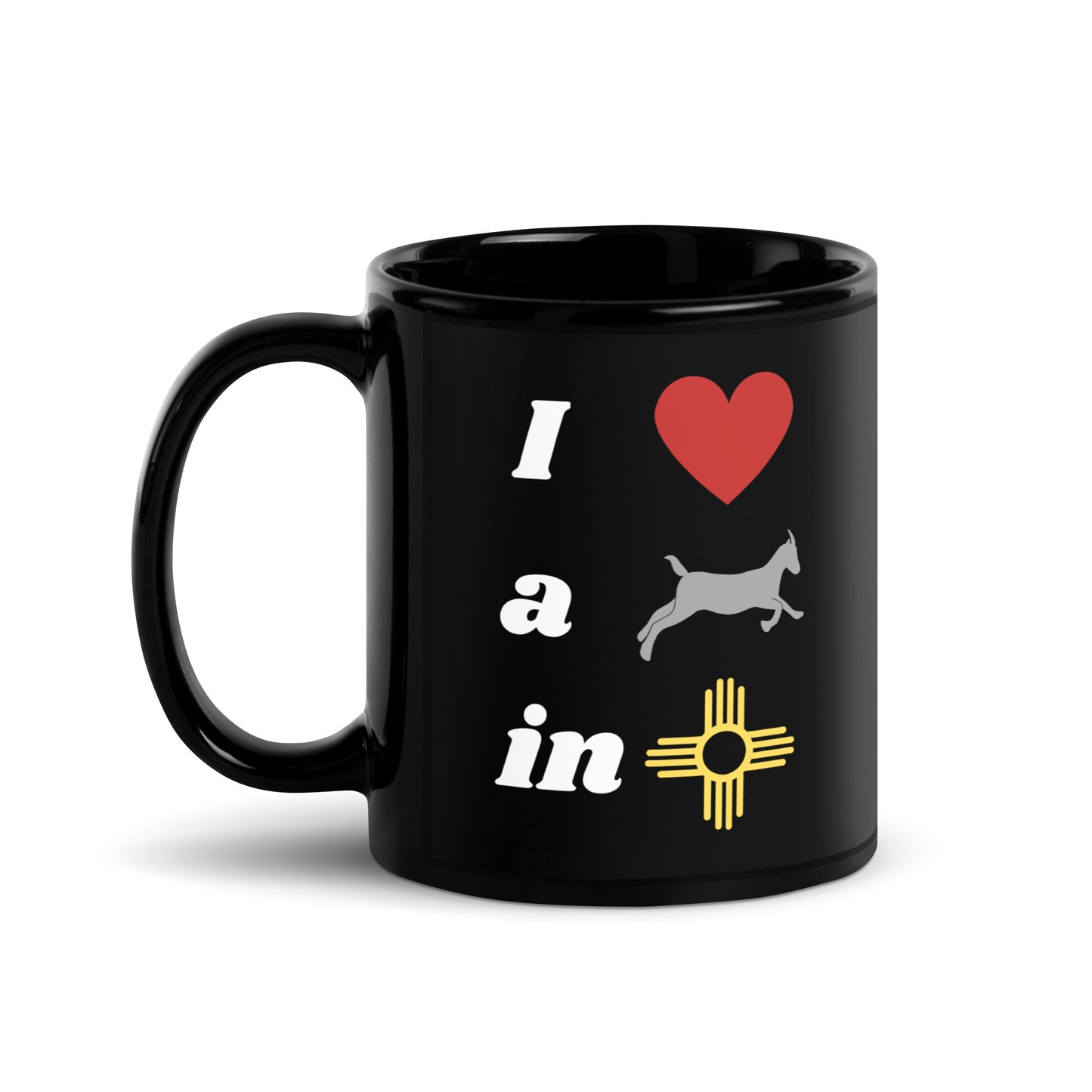 I Love A Galloping Goat: Black Glossy Mug