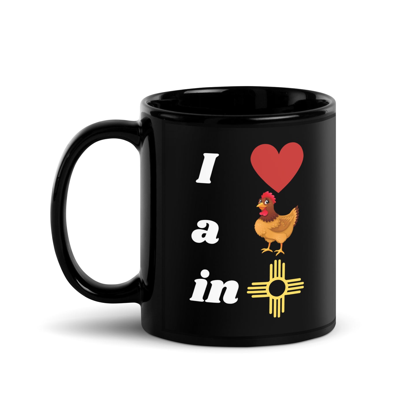 I Love A Chicken: Black Glossy Mug