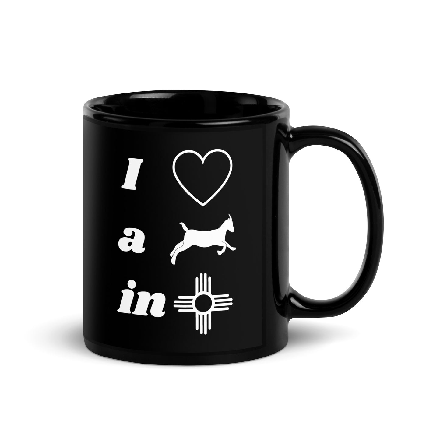 I Love A Galloping Goat: Black Glossy Mug