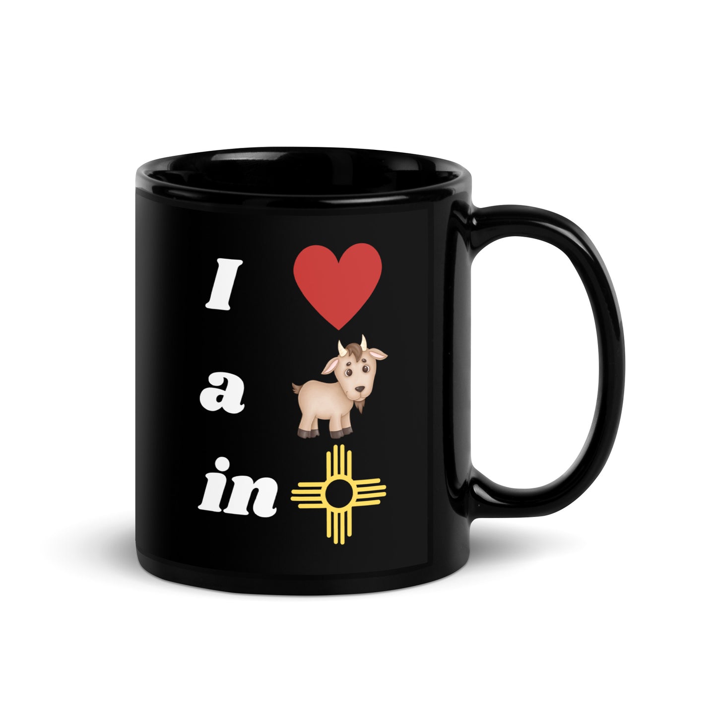 a. I Love A Goat: Black Glossy Mug
