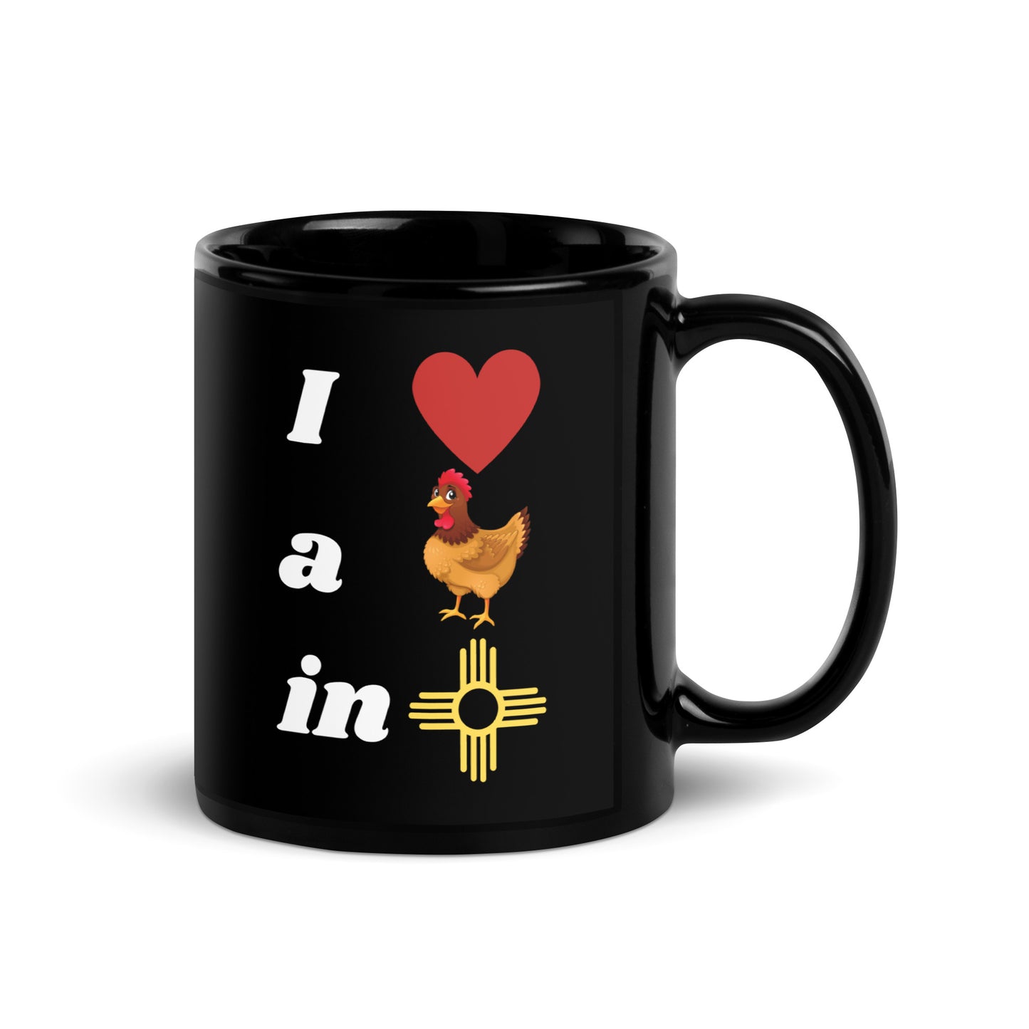 I Love A Chicken: Black Glossy Mug