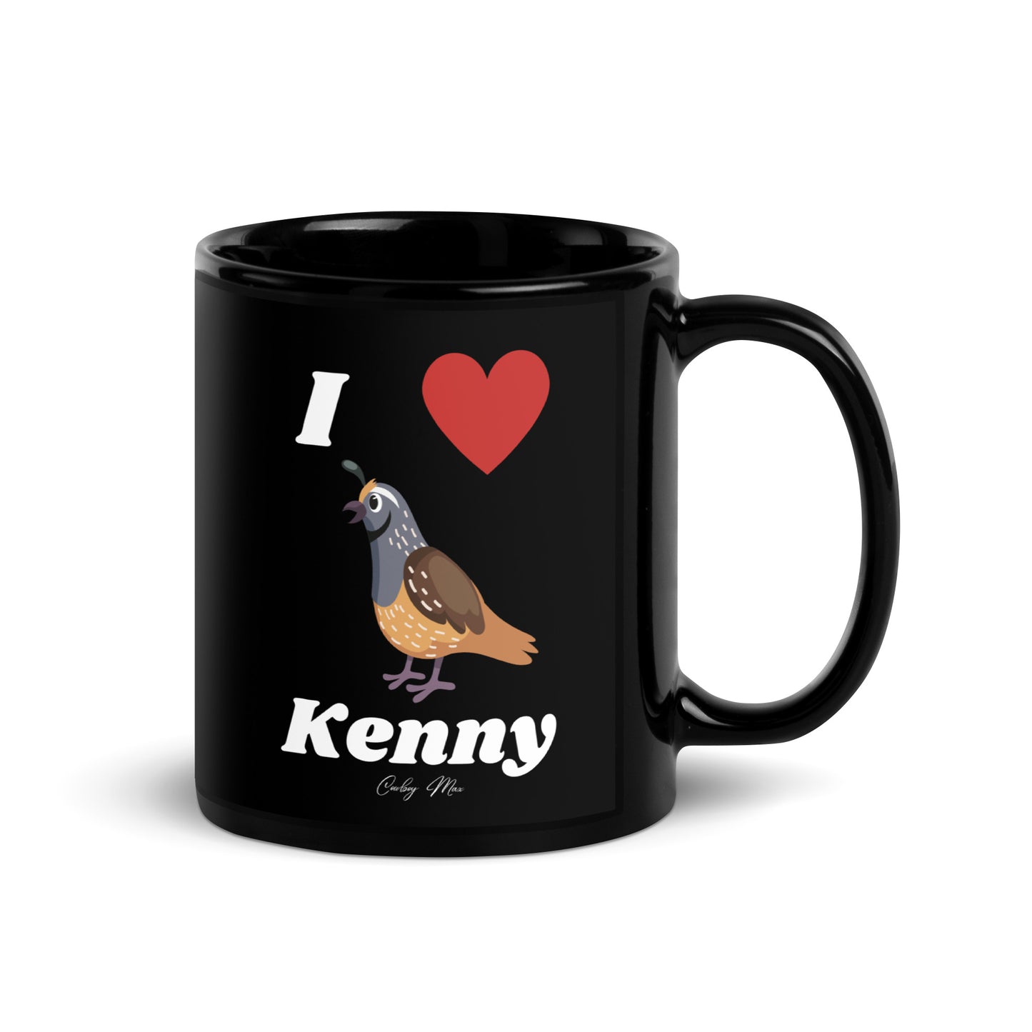 I Love Kenny: Black Glossy Mug