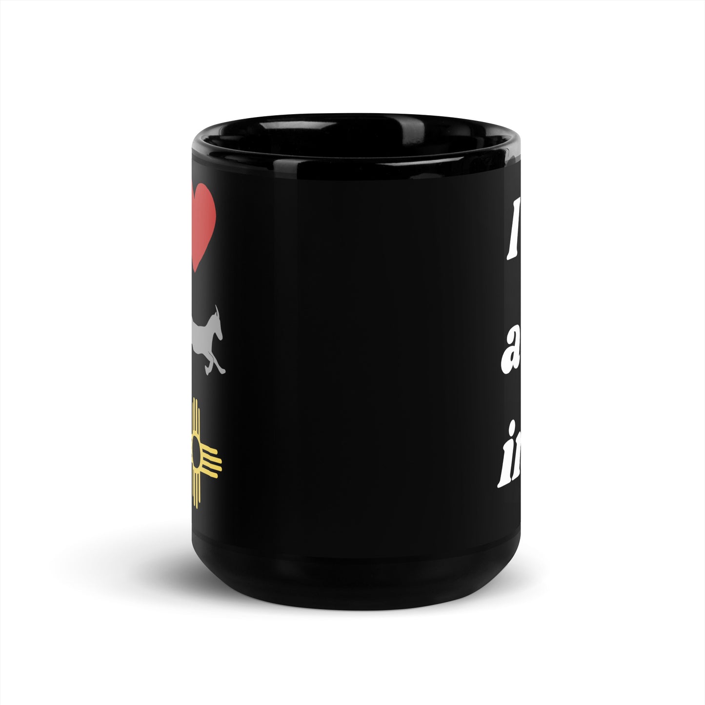 I Love A Galloping Goat: Black Glossy Mug