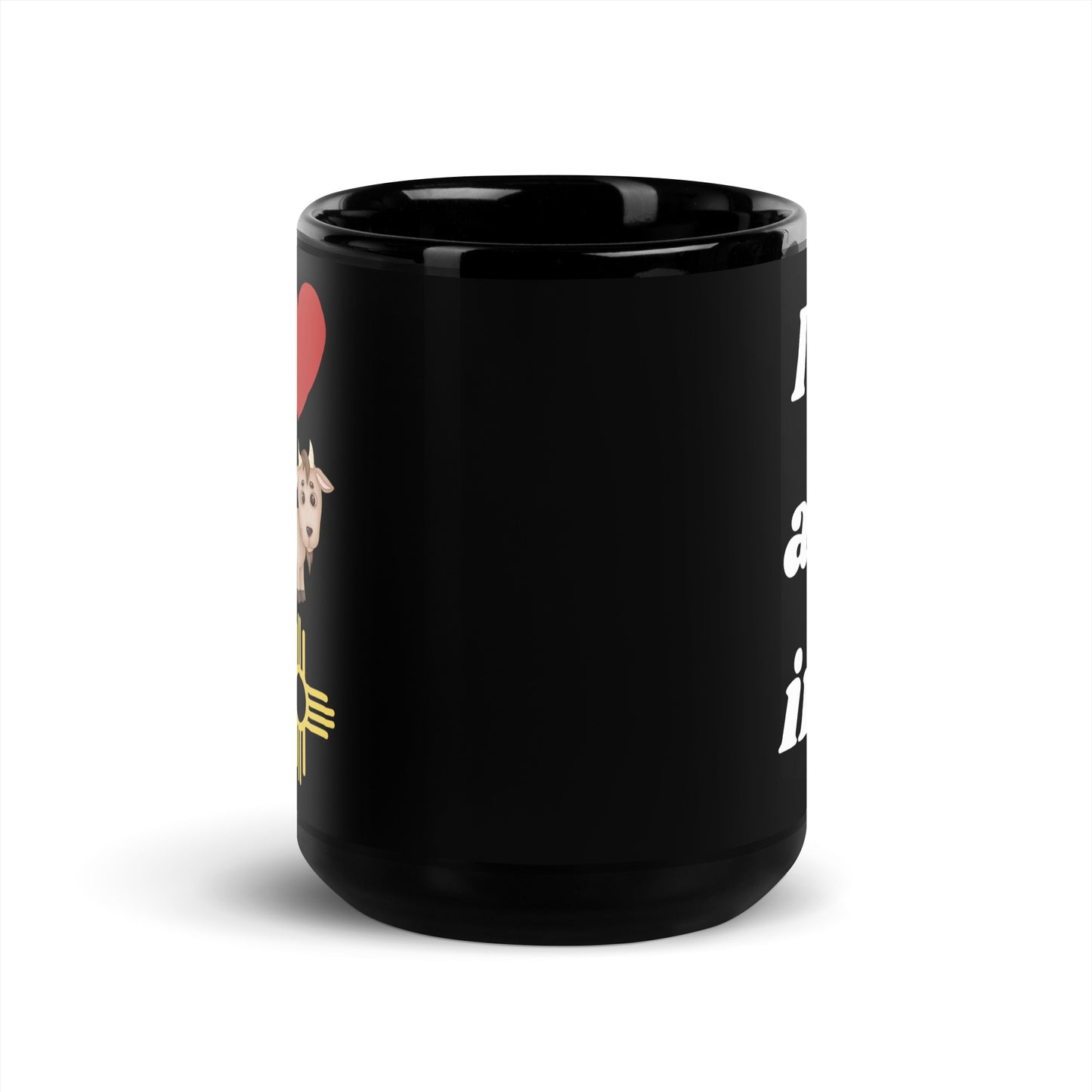 a. I Love A Goat: Black Glossy Mug