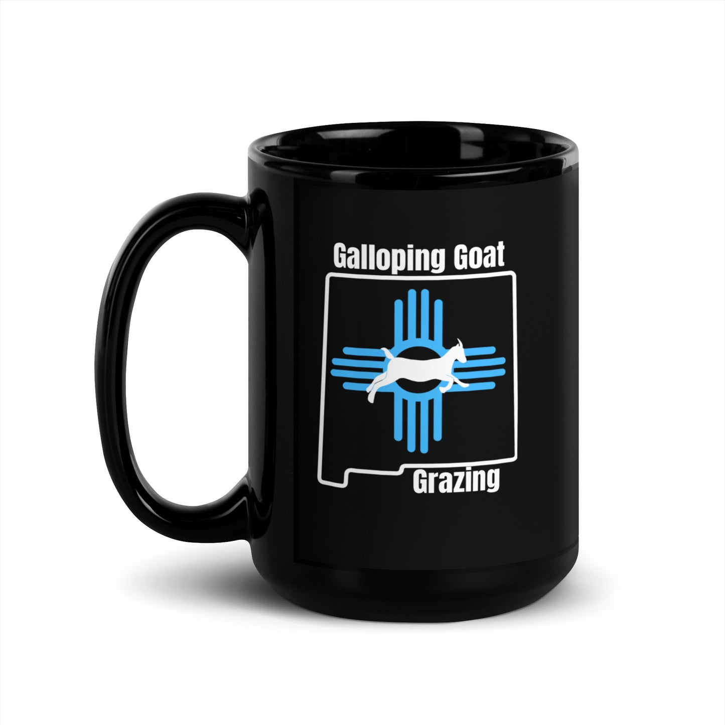 Galloping Goat Grazing: NM: Black Glossy Mug