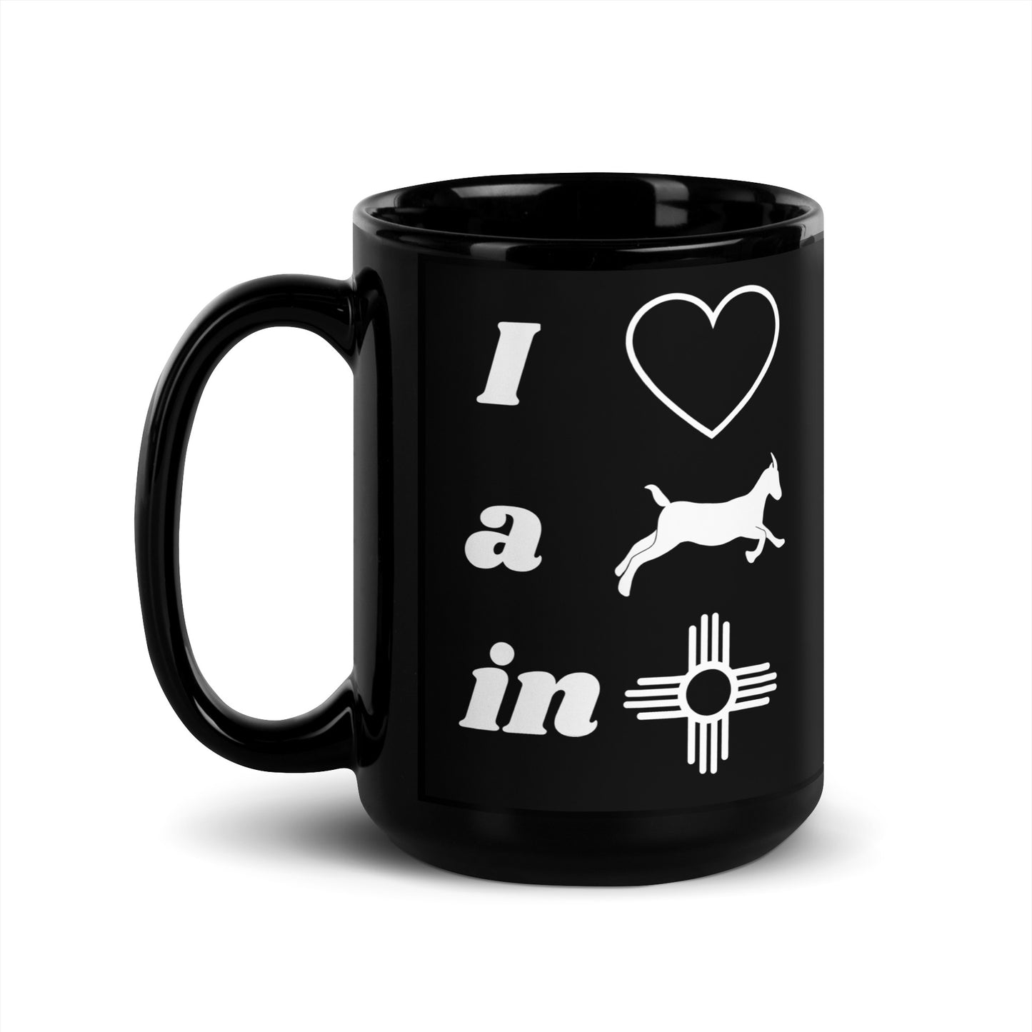 I Love A Galloping Goat: Black Glossy Mug