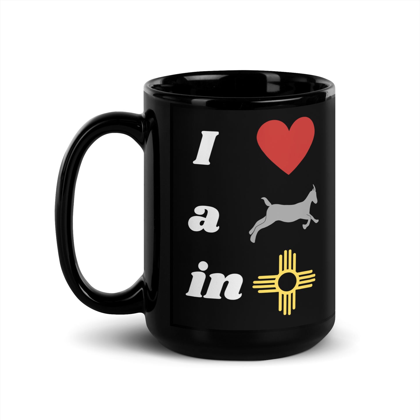 I Love A Galloping Goat: Black Glossy Mug