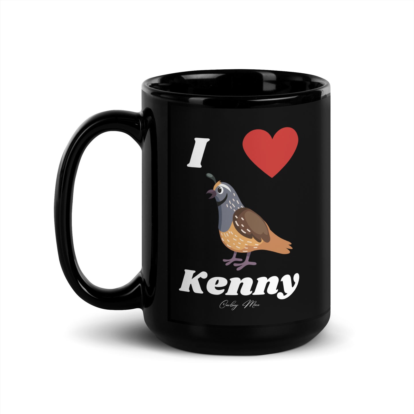I Love Kenny: Black Glossy Mug