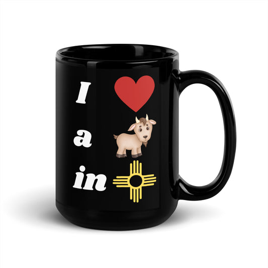 a. I Love A Goat: Black Glossy Mug