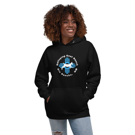 Galloping Goat Round Logo: Unisex Hoodie