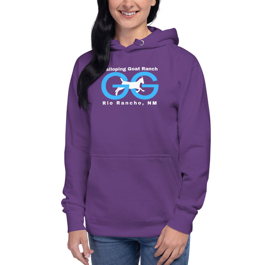 Galloping Goat Straight Logo: Unisex Hoodie